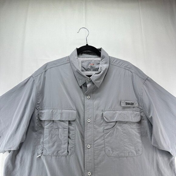 World Wide Sportsman Shirt Men 2XL Utility Button Down Vented Fishing Nylon Gray - Picture 3 of 11